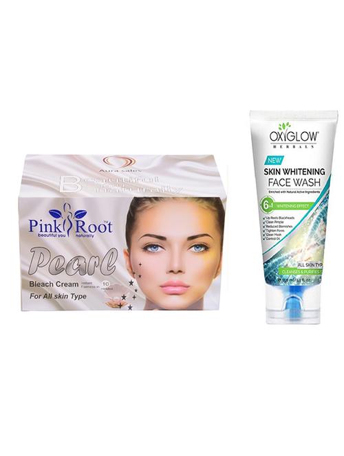 pink root pearl bleach 250g with oxyglow skin whitening face wash - 17385083 - Very Small Image - 1