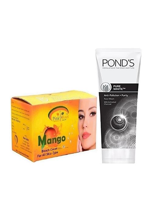pink root mango bleach 250g with pond's pure white anti pollution face wash 50g - 17385102 - Very Small Image - 1