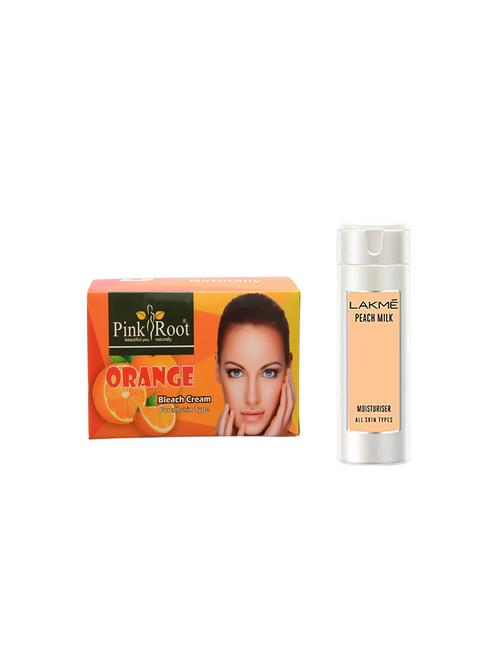 pink root orange bleach 250gm with lakme peach milk moisturiser lotion - 17385235 - Very Small Image - 1