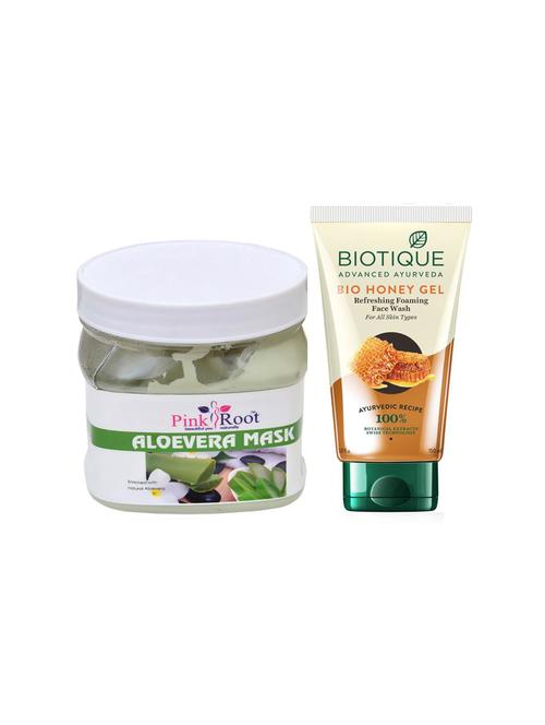 pink root aloevera mask 500g with biotique honey facewash - 17385529 - Very Small Image - 1