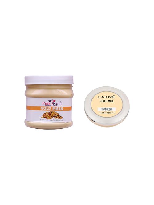pink root gold mask with lakme peach milk soft creme - 17385591 - Very Small Image - 1