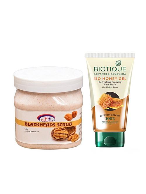 pink root blackhead scrub 500g with biotique honey facewash - 17385858 - Very Small Image - 1