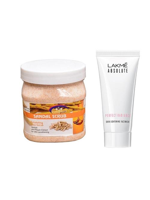 pink root sandal scrub 500gm with lakme absolute face wash - 17386036 - Very Small Image - 1