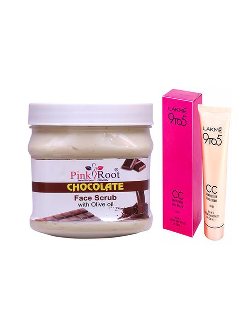 pink root chocolate scrub with lakme 9to5 cc cream - 17386045 - Very Small Image - 1