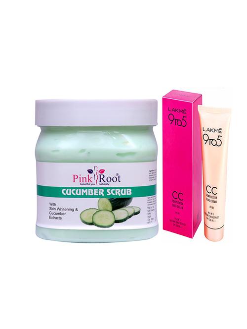 pink root cucumber scrub with lakme 9to5 cc cream - 17386047 - Very Small Image - 1