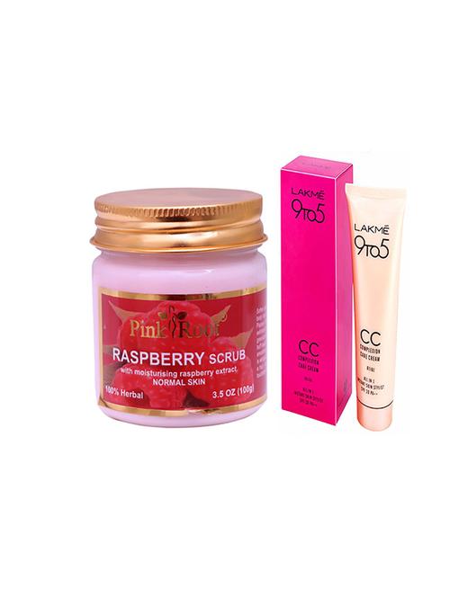 pink root raspberry scrub with lakme 9to5 cc cream - 17386060 - Very Small Image - 1
