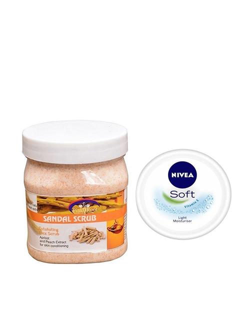pink root sandal scrub with nivea soft vitamin e cream 100ml - 17386182 - Very Small Image - 1