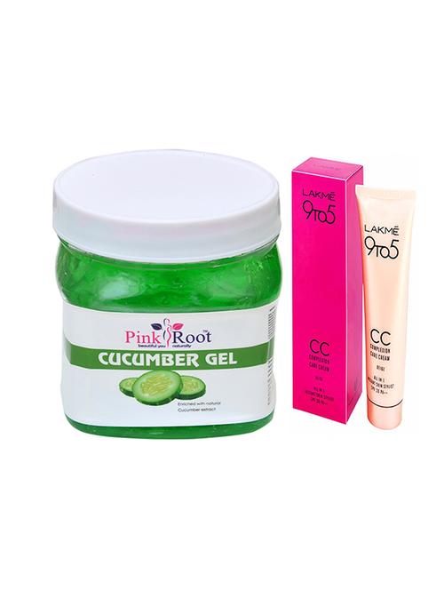 pink root cucumber gel with lakme 9to5 cc cream - 17386265 - Very Small Image - 1