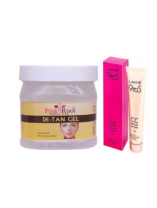pink root de tan gel with lakme 9to5 cc cream - 17386268 - Very Small Image - 1