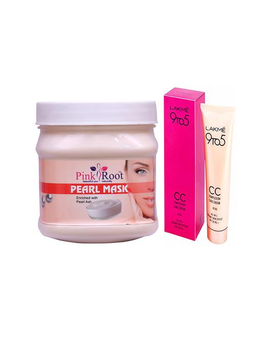 pink root pearl mask with lakme 9to5 cc cream - 17386287 - Very Small Image - 1