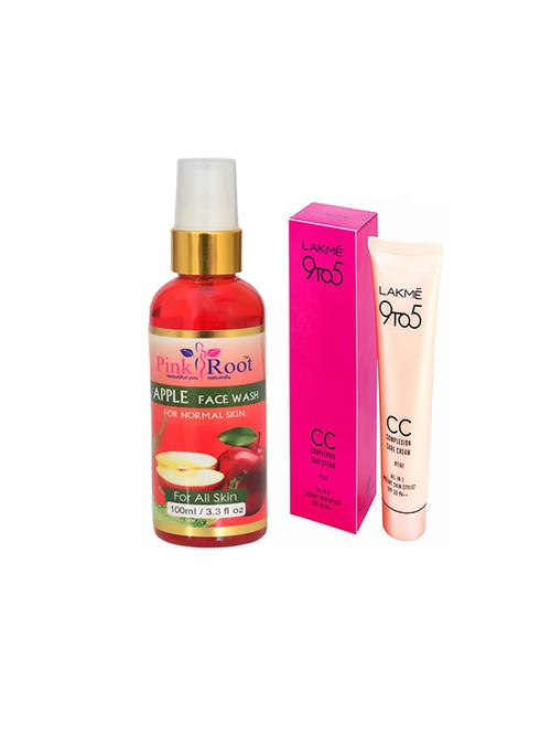 pink root apple face wash with lakme 9to5 cc cream - 17386295 - Very Small Image - 1
