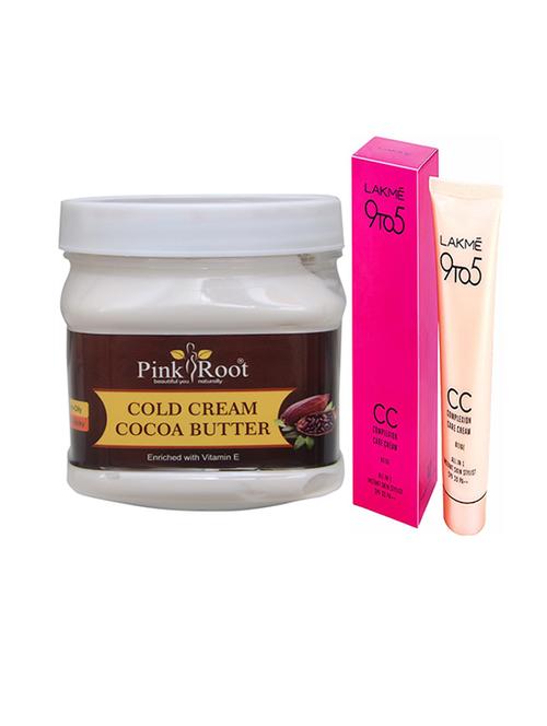 pink root cocoa butter cold cream with lakme 9to5 cc cream - 17386312 - Very Small Image - 1