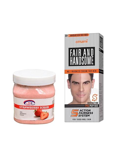 pink root strawberry scrub 500ml with emami fair & handsome 30g - 17386338 - Very Small Image - 1
