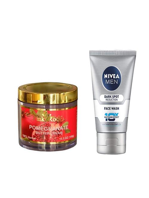 pink root pomegranate cream 100g with nivea men dark spot reduction face wash - 17386462 - Very Small Image - 1