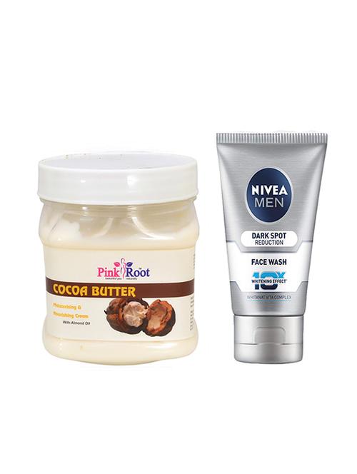 pink root cocoa butter cream 500ml with nivea men dark spot reduction face wash - 17386469 - Very Small Image - 1