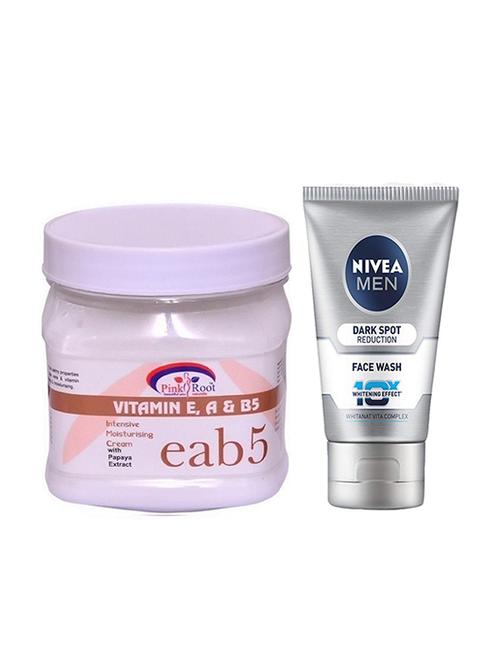 pink root vitamin e,a,b5 massage cream 500ml with nivea men dark spot reduction face wash - 17386482 - Very Small Image - 1