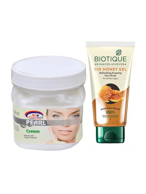 pink root pearl cream 500g with biotique honey facewash - 17386521 - Very Small Image - 1