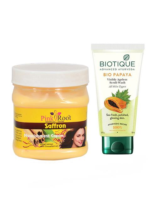 pink root saffron cream 500g with biotique papaya facewash - 17386545 - Very Small Image - 1