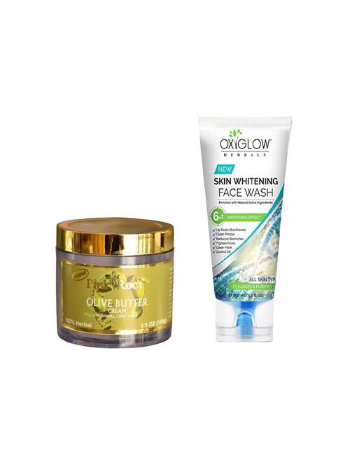 pink root olive butter cream 100gm with oxyglow skin whitening face wash - 17386836 - Very Small Image - 1