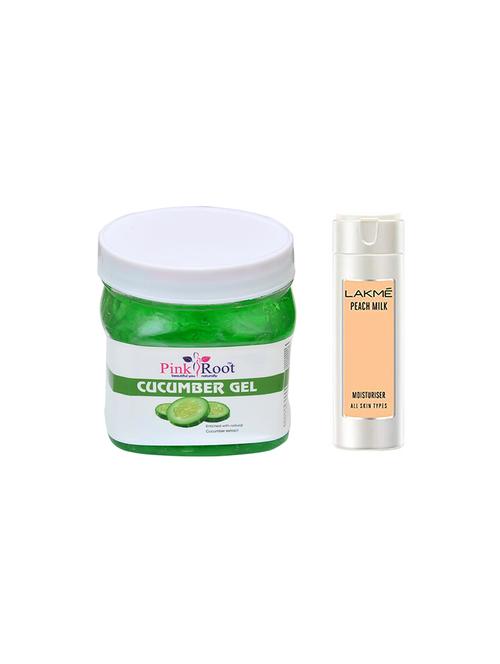 pink root cucumber gel with lakme peach milk lotion - 17387024 - Very Small Image - 1
