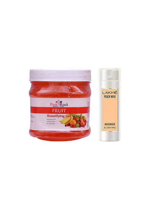 pink root fruit gel with lakme peach milk moisturiser lotion - 17387030 - Very Small Image - 1
