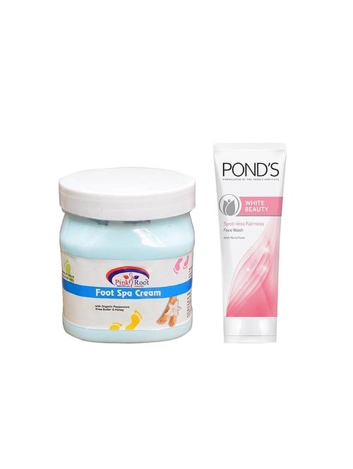 pink root foot spa cream 500g with pond's white beauty facewash - 17387031 - Very Small Image - 1