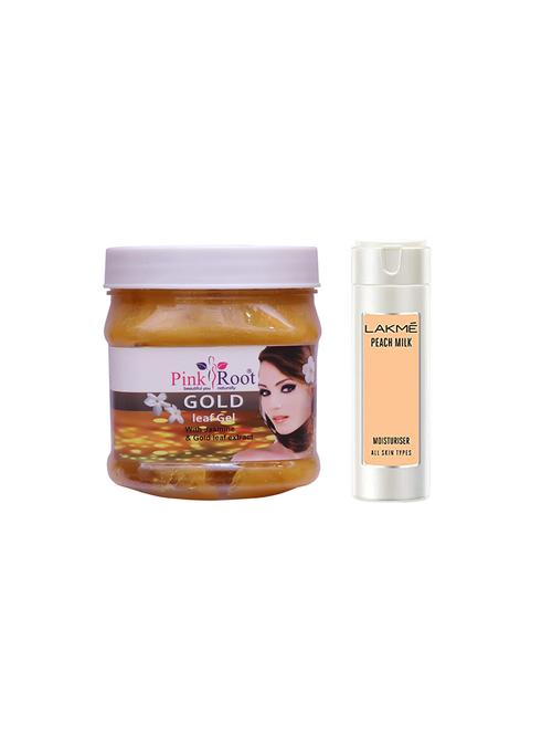 pink root gold gel with lakme peach milk moisturiser lotion - 17387032 - Very Small Image - 1