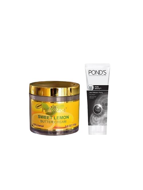 pink root sweet lemon butter cream 100g with pond's pure white anti pollution face wash 50g - 17387056 - Very Small Image - 1
