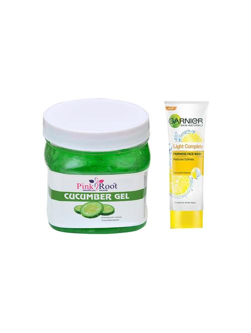 pink root cucumber gel with garnier light complete fairness face wash - 17387151 - Very Small Image - 1