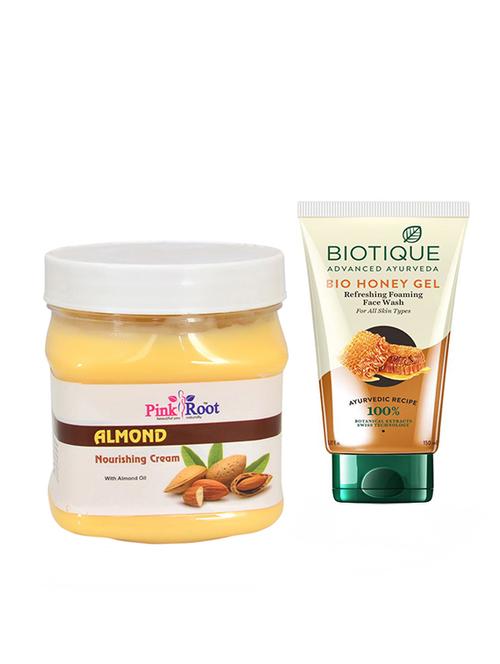 pink root almond cream 500g with biotique honey facewash - 17387179 - Very Small Image - 1
