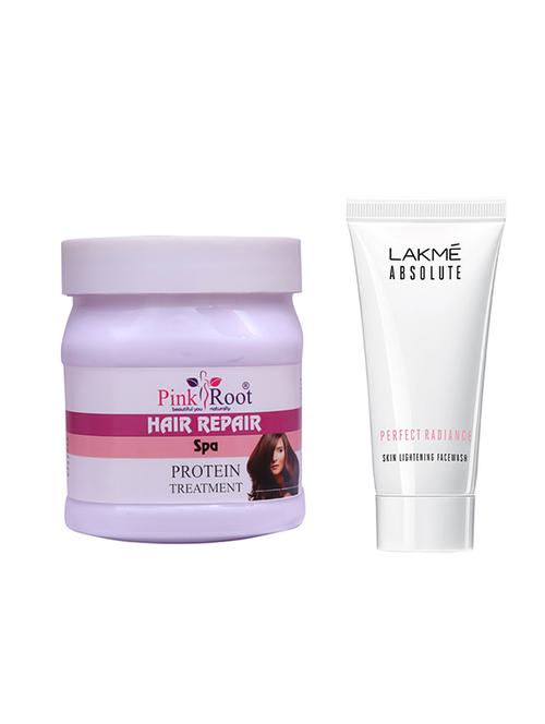 pink root hair repair spa cream 500gm with lakme absolute face wash - 17387435 - Very Small Image - 1