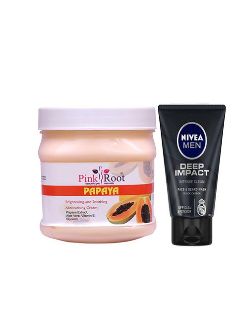 pink root papaya cream with nivea deep impact face and beard wash - 17387578 - Very Small Image - 1