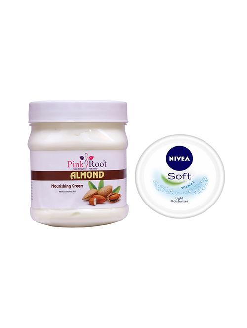 pink root almond cream with nivea soft vitamin e cream 100ml - 17387584 - Very Small Image - 1