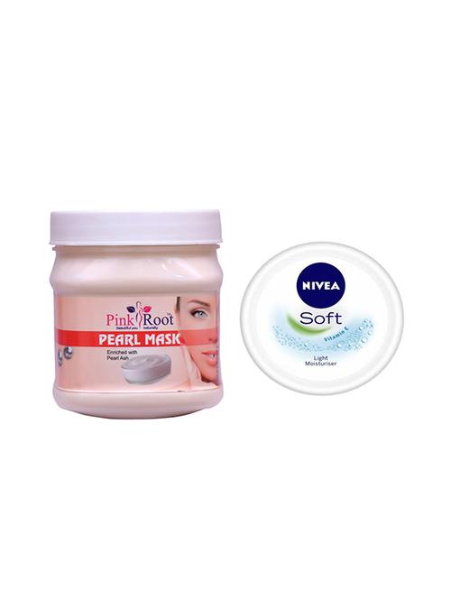 pink root pearl mask with nivea soft vitamin e cream 100ml - 17387632 - Very Small Image - 1