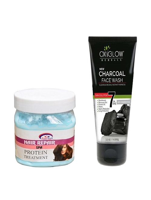 pink root hair repair spa 500ml with oxyglow charcoal face wash - 17387677 - Very Small Image - 1