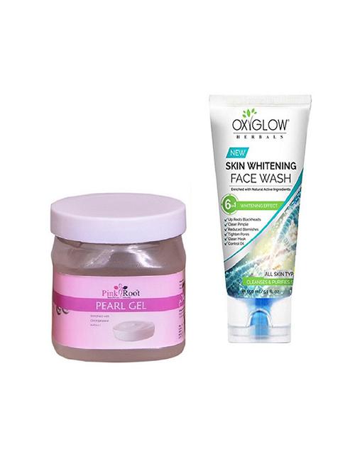 pink root pearl gel 500ml with oxyglow skin whitening face wash - 17387702 - Very Small Image - 1