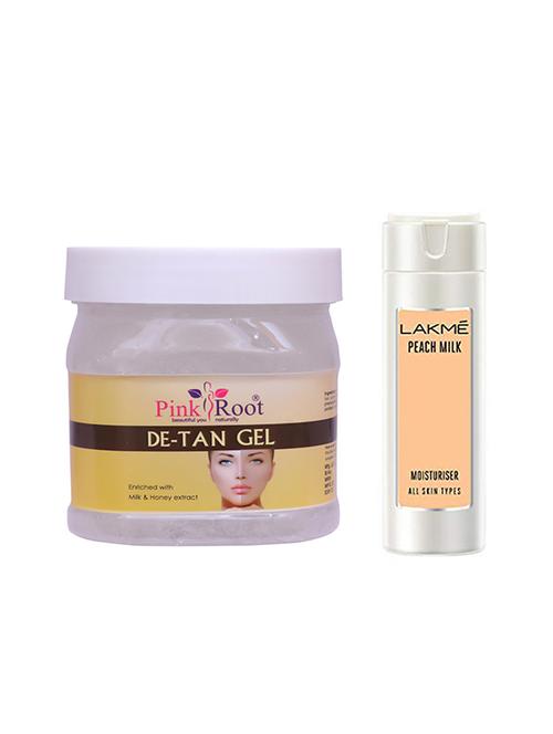 pink root de-tan gel with lakme peach milk lotion - 17387790 - Very Small Image - 1