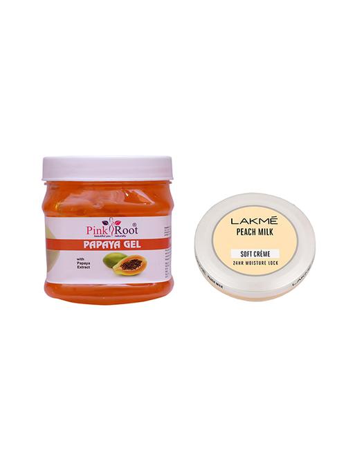 pink root papaya gel with lakme peach milk soft creme - 17387813 - Very Small Image - 1