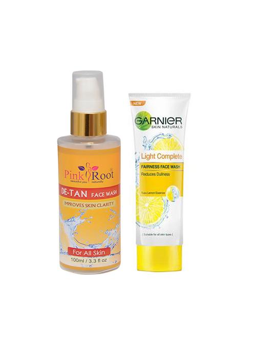 pink root de-tan face wash with garnier light complete fairness face wash - 17387861 - Very Small Image - 1
