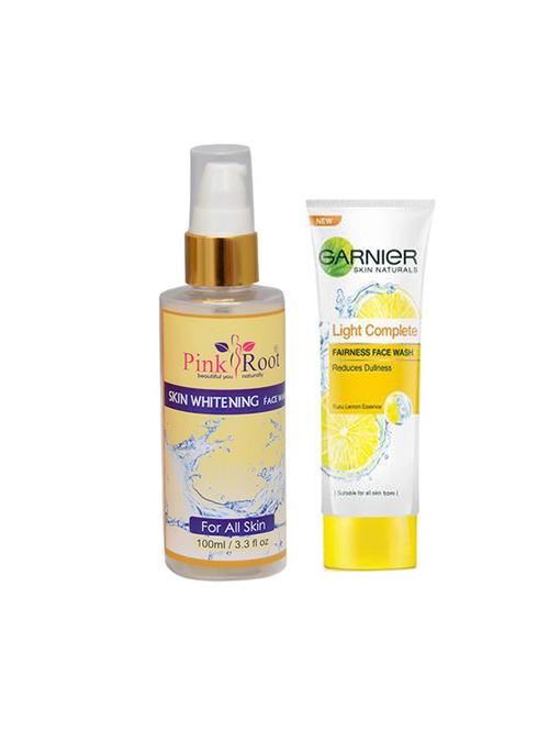 pink root skin whitening face wash with garnier light complete fairness face wash - 17387866 - Very Small Image - 1