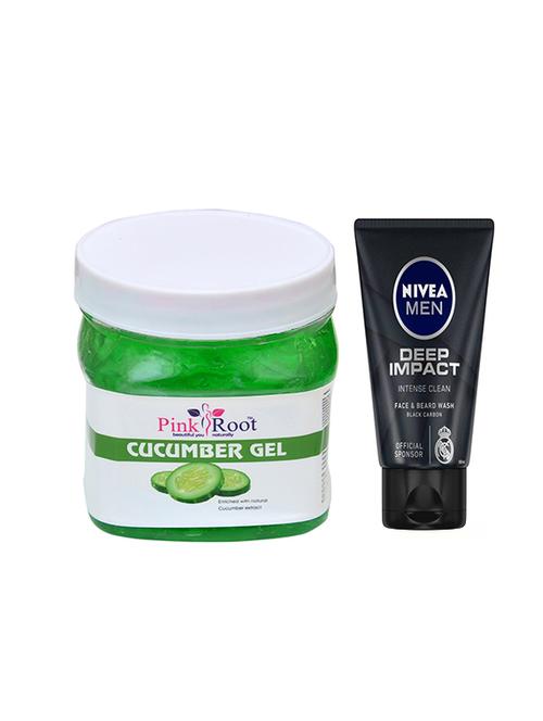 pink root cucumber gel with nivea deep impact face and beard wash - 17387889 - Very Small Image - 1