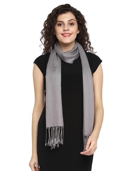 grey viscose stole - 17388508 - Very Small Image - 1