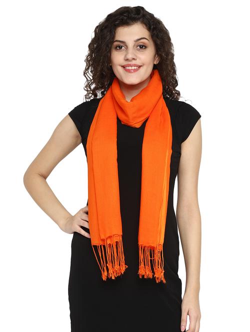 orange viscose stole - 17388511 - Very Small Image - 1