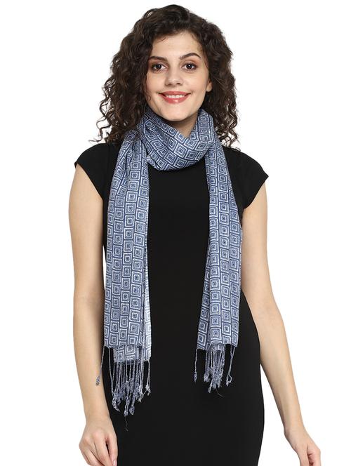 blue viscose stole - 17388521 - Very Small Image - 1