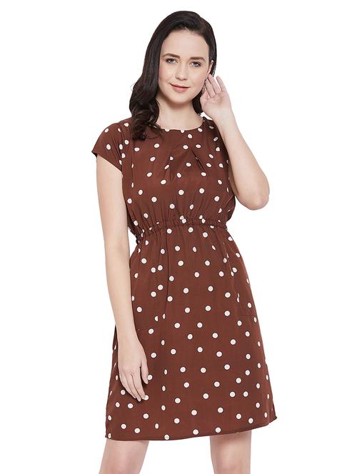 round neck polka dot blouson dress - 17388860 - Very Small Image - 1