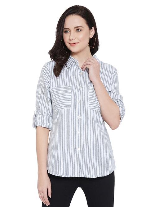 roll up sleeved striped shirt - 17388869 - Very Small Image - 1