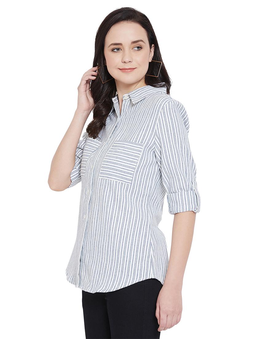 roll up sleeved striped shirt - 17388869 - Zoom Image - 1