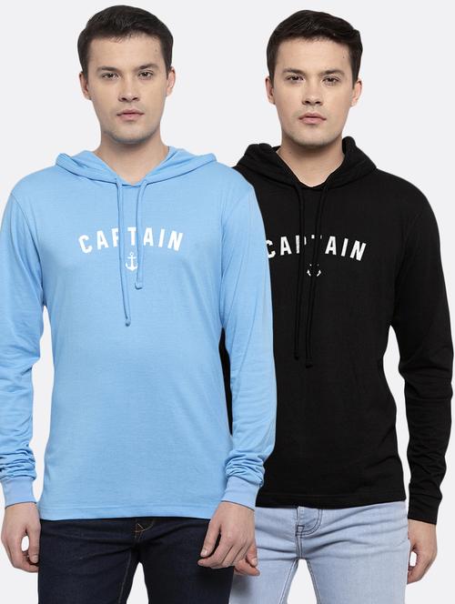 multi colored printed hooded t-shirts combo - 17390860 - Very Small Image - 1