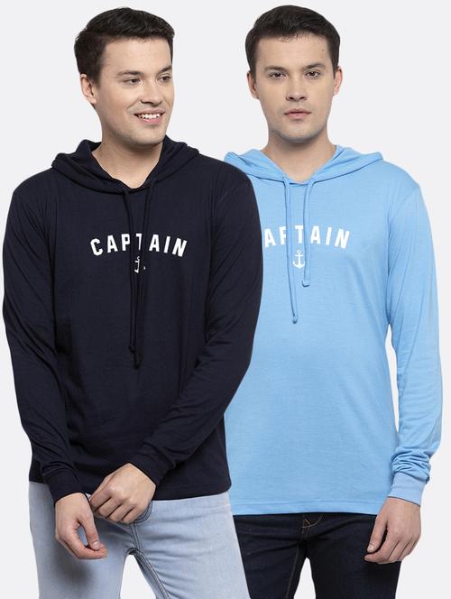 multi colored printed hooded t-shirts combo - 17390864 - Very Small Image - 1