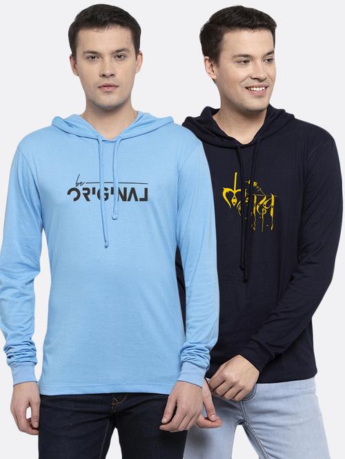 multi colored printed hooded t-shirts combo - 17390910 - Very Small Image - 1